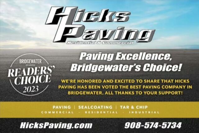 Thank you for all your support it's a honor to be  voted Bridgewaters best. #hickspaving #thebest #paving #asphalt call us today for all your asphalt needs residential and commercial 844-GO-HICKS #bridgewaterlifestyle